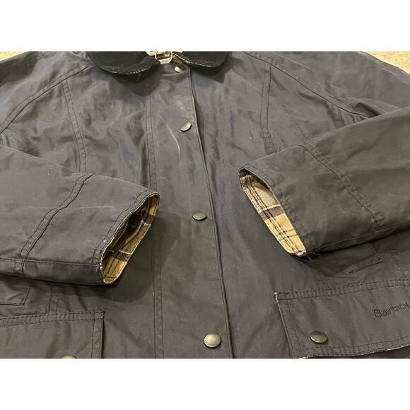 $398 Barbour Beadnell Waxed Cotton Classic Blue Jacket US 12 EUC Made in UK WOW - Picture 7 of 16